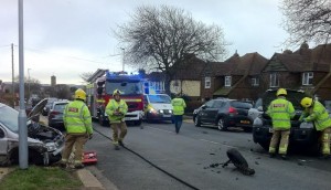 Crash in Nevill Avenue Hove 20150130-1