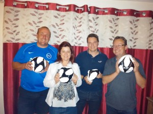 Mile Oak Wanderers FC committee members, from left, Tim Norris, Ingrid Watts, Gary Mansell and Rob Buckwell