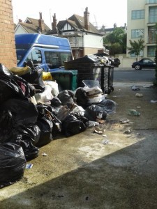 Marie Kelly took this picture of rubbish piling up on the streets of Brighton and Hove