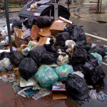 Picture of rubbish piled up during the bin strike of November 2009. By Dominic Alves on Flickr