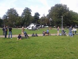 Man rushed to hospital after falling 30ft off ladder