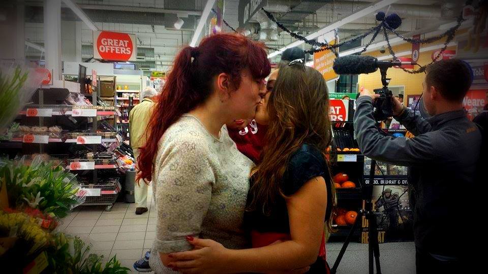 Hundreds enjoy protest kiss in Brighton Sainsbury’s