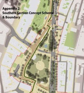 The proposed Valley Gardens southern section