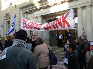 Protesters outside Barclays bank in North Street in Brighton - Picture by Tim Hodges