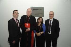 Cardinal Newman VI form opening - Sixth form head Paul Clingan, Cardinal Cormac Murphy-O'Connor, Domenica Maxted and James Kilmartin