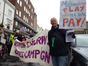 February's march against cuts to the city's children's centres from the @davyjones4kemptown account