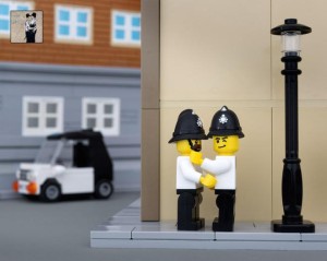 Lego Banksy Kissing Coppers
