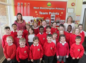 West Blatchington Primary School pupils with deputy head Debbie Collis and head teacher Rachel Simmonds