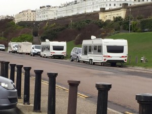 The travellers at Black Rock this morning