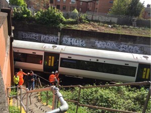 Stranded Clapham Junction train. Picture by PC Ben Perkins