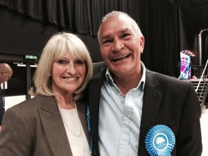 Steve Bell on election day last year with his fellow Woodingdean councillor Dee Simson