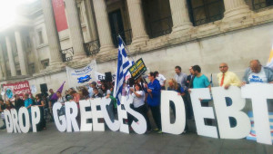 Greece debt protest pic from the Global Justice Now website