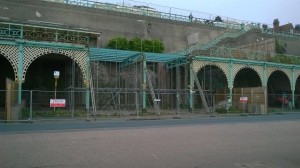 Madeira terraces fenced off. Picture by Ken Frost