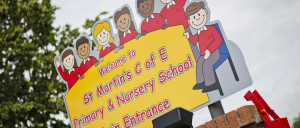 St Martin's School welcome sign