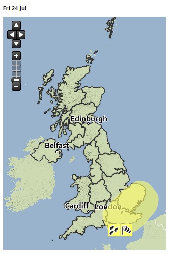 Two spells of heavy rain to mark the start of the summer holidays
