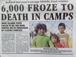 Samara Levy winter clothes appeal - newspaper front page