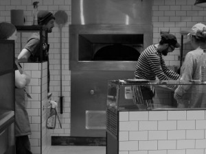 Matt and volunteers at Pizzaface during one of the Stoneham Bakehouse's regular bakes