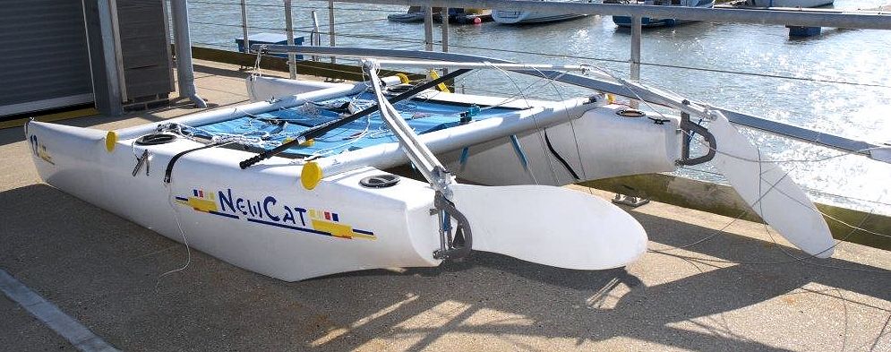 Unmanned catamaran found floating in sea