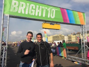 Bright 10 20151018 Commentator Kev Mason and race director Gavin Stephens