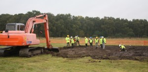 Oxford Archaeology East working at the crash site