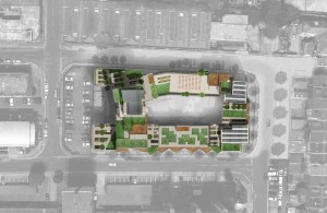 An artist's impression of the proposed £80m Hove Gardens scheme, looking down from above