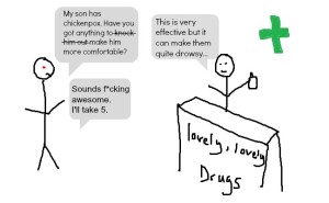 One of the cartoons accompanying Katie Kirby's winning blog post