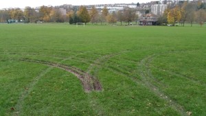 Preston Park damage caused and later made good by travellers