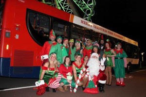 Rockinghorse staff with Dress as an Elf sponsors Austin Rees and Stagecoach South at the Brighton Wheel 2015