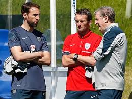 Nathan Jones with Gareth Southgate, left, and Roy Hodgson, right - Picture by Action Images