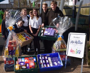 Longhill High School students delivered 175 Easter eggs to the Rockinghorse children's charity at the Royal Alexandra Children's Hospital in Brighton