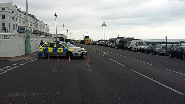 Brighton seafront closed after crash
