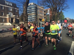 Brighton Marathon runners heading down Preston Road