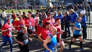 Brighton Marathon runners make their way along York Place. Picture by Thomas Rush