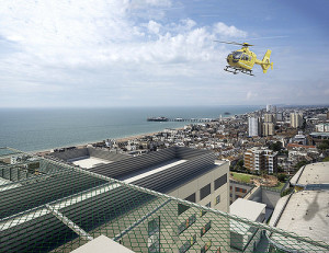 An artist's impression of the view from the helipad