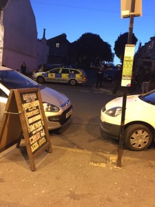 Evelyn Terrace this evening. Picture by Henry Hughes