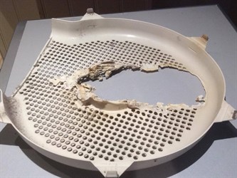 Melted tumble dryer filter sparks fire fears