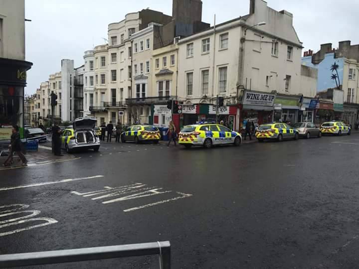 Road closed after man stabbed in Brighton