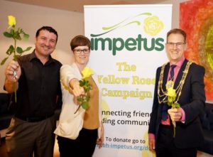 Impetus chief executive Jo Ivens with the chairman of the trustees Steve Hare and the mayor of Brighton and Hove, Councillor Pete West – Picture by Simon Dack / Vervate