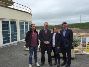 From left, Deryck Chester, Simon Kirby, Rebecca Crook and Greg Clark at the Saltdean Lido