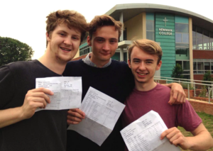 Cardinal Newman A-level results 2016 students outside Newman College