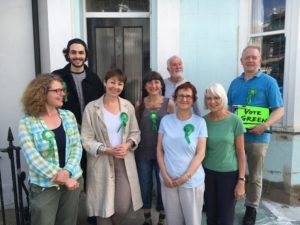 Mitch Alexander and Caroline Lucas and fellow Green campaigners