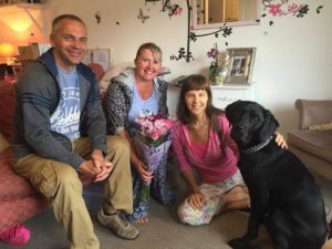 Ian and Andrea Stokes with Sally Whitney and Ethan the dog