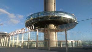 The i360 when it was stuck in September. Picture by Colin Deady from Twitter