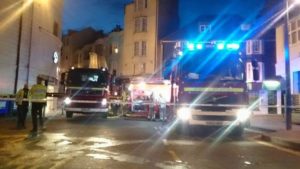 Fire crews in Pool Valley, Brighton, last night - picture by Rebecca Bunker