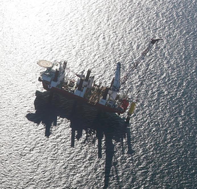 Rampion wind farm foundations in place
