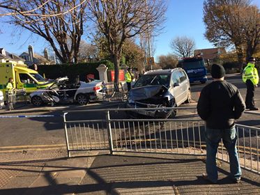 Woman freed from wreckage of car after smash outside Hove school at speeding hotspot