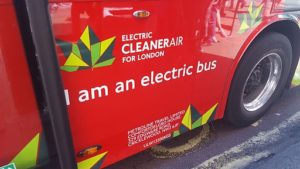 An electric bus on route in London. Picture by domdomegg