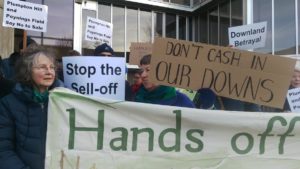 Protesters outside Hove Town Hall - Picture by Brenda Pollack