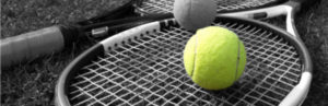 Tennis racket and ball