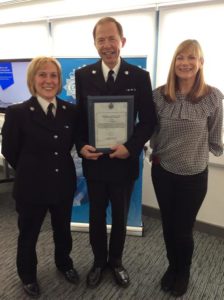 Inspector Roy Apps, wife his Helen and Chief Superintendent Lisa Bell